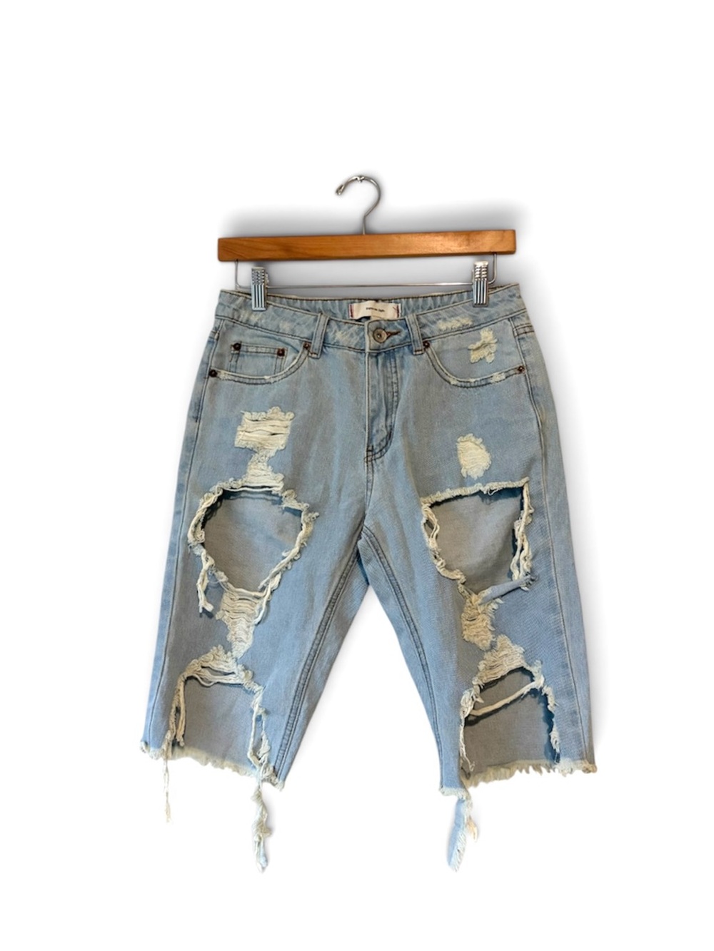 Signature Light Blue Washed Denim Shorts